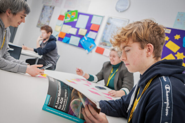 A Level students in classroom