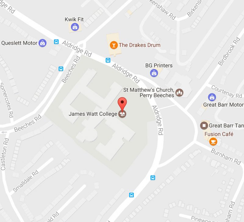 Location map to James Watt College