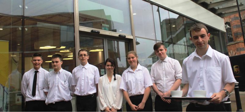 hospitality students lined up outside kidderminster