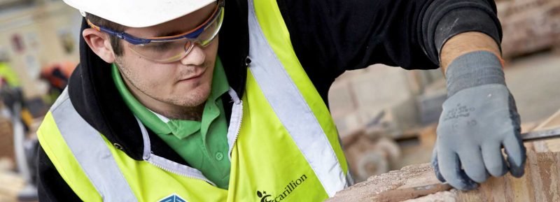 construction apprentice at work
