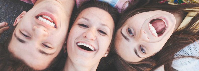 laughing students