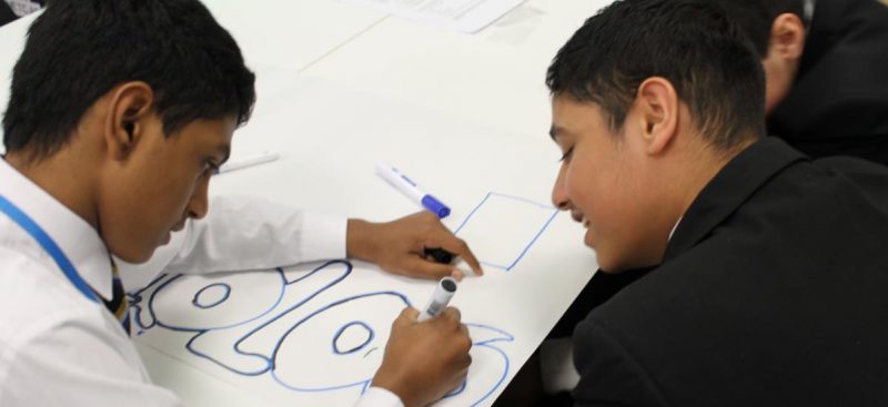 School students drawing