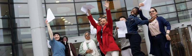 Students Celebrating GCSE Results