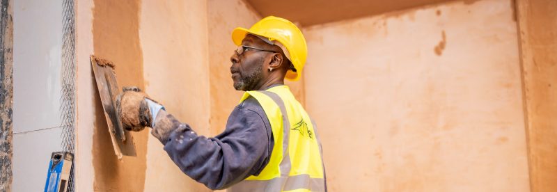 Adult Plastering Student
