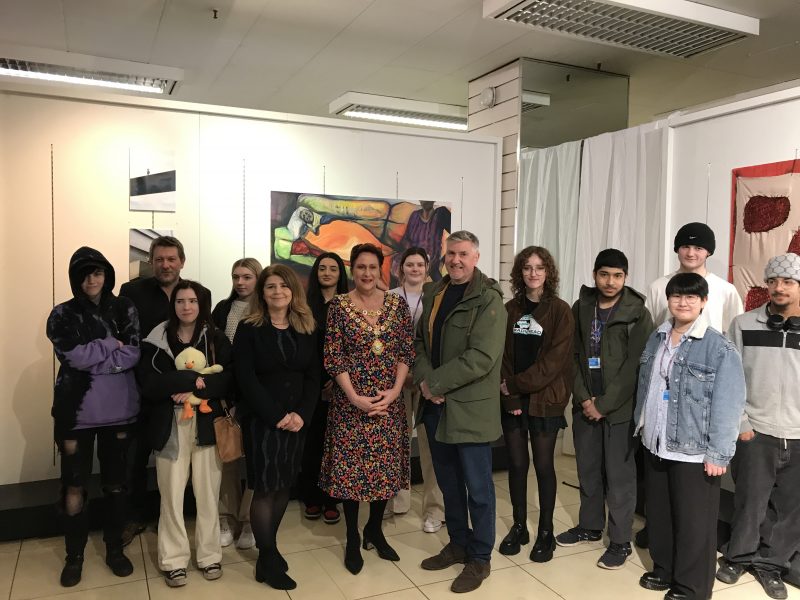Art & Design Students with Mayor of Sutton Coldfield