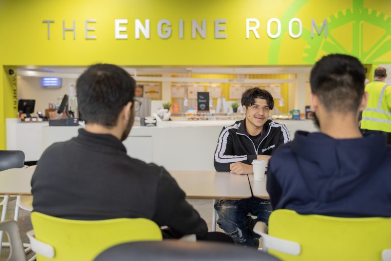 Students socialising in canteen