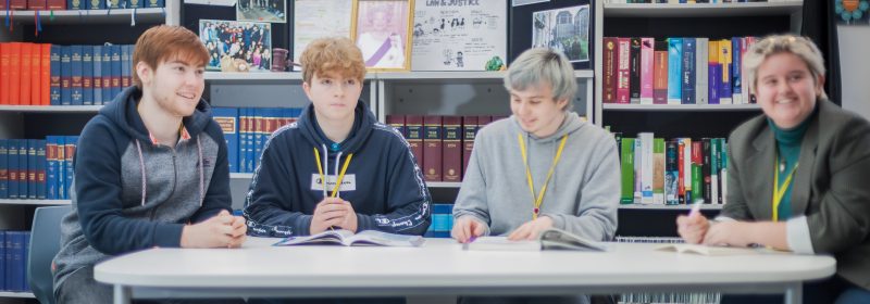 A Level students in the library