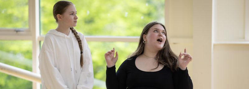 Two acting students in a scene